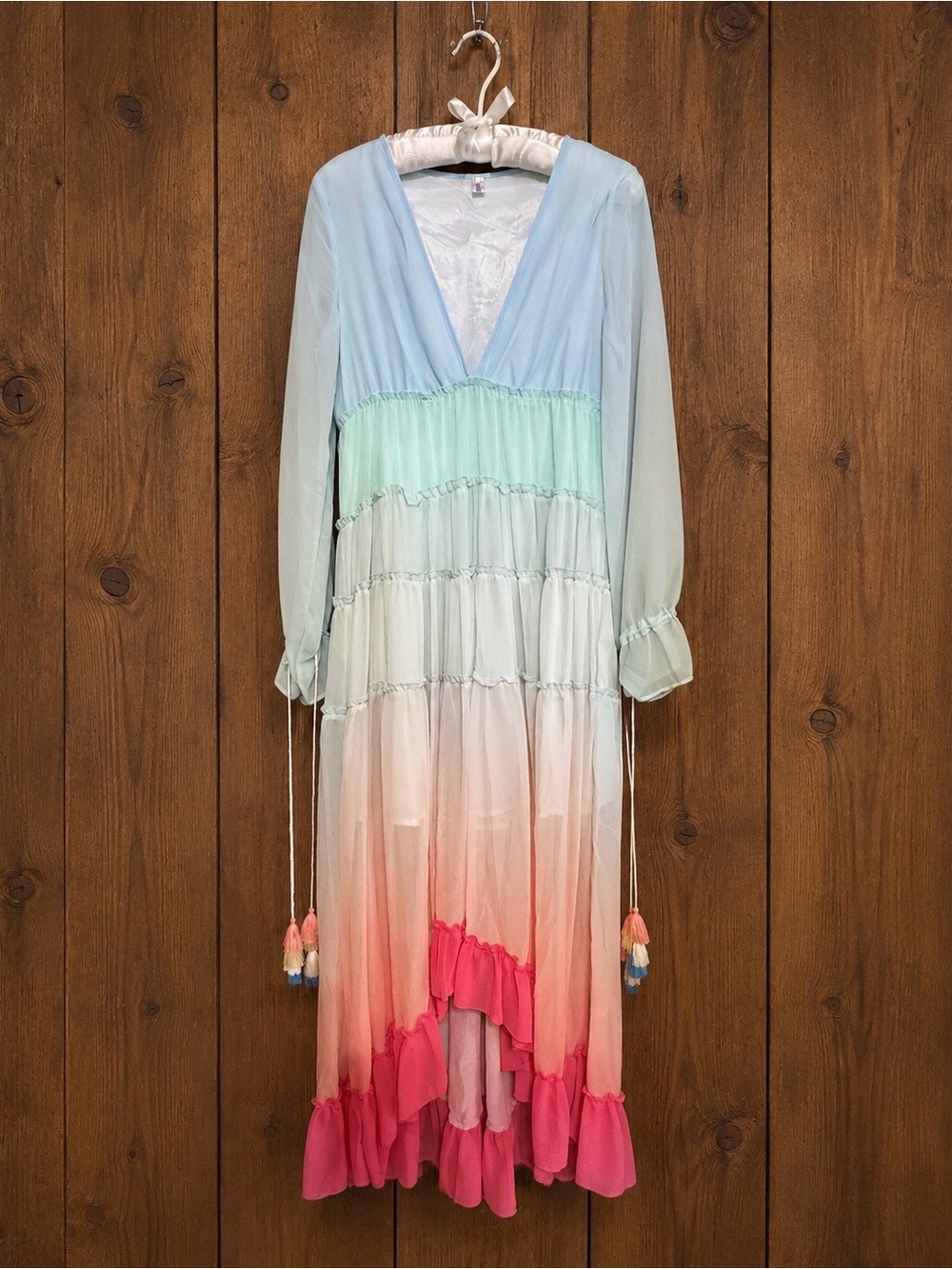 ORDER PLUS SHEER OMBRÉ DRESS SIZE MEDIUM